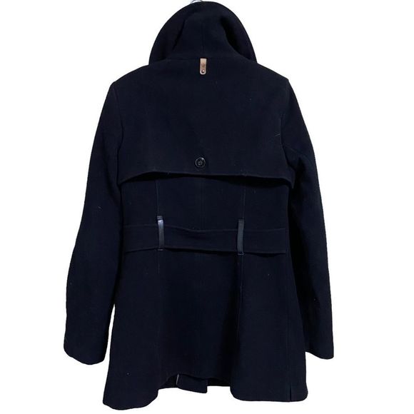 Mackage Black Peacoat with Flair Cashmere Blend - Picture 3 of 6